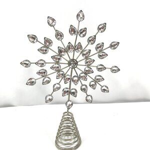 Silver Rhinestone Christmas Tree Topper